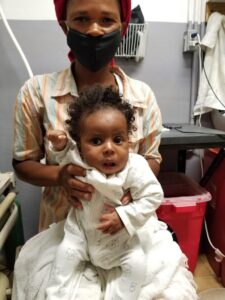 One of the many cute babies on our malnutritious program!